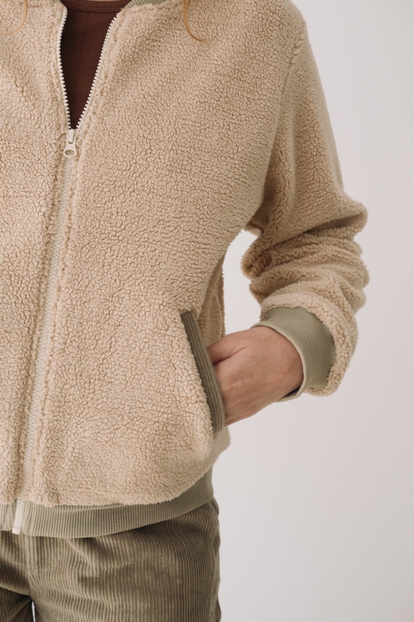 Chaqueta borreguito algodón orgánico crudo