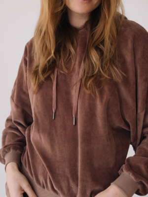 Sudadera terciopelo algodón orgánico malva