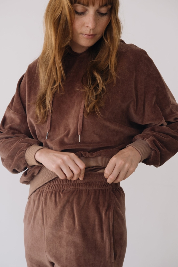 Sudadera terciopelo algodón orgánico malva