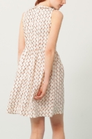 Vestido Pearle cuello Peter Pan blanco estampado abstracto