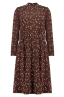 Vestido cuello alto Saura marrón