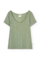 Camiseta Hilda manga corta verde mimbre
