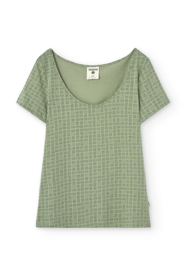 Camiseta Hilda manga corta verde mimbre