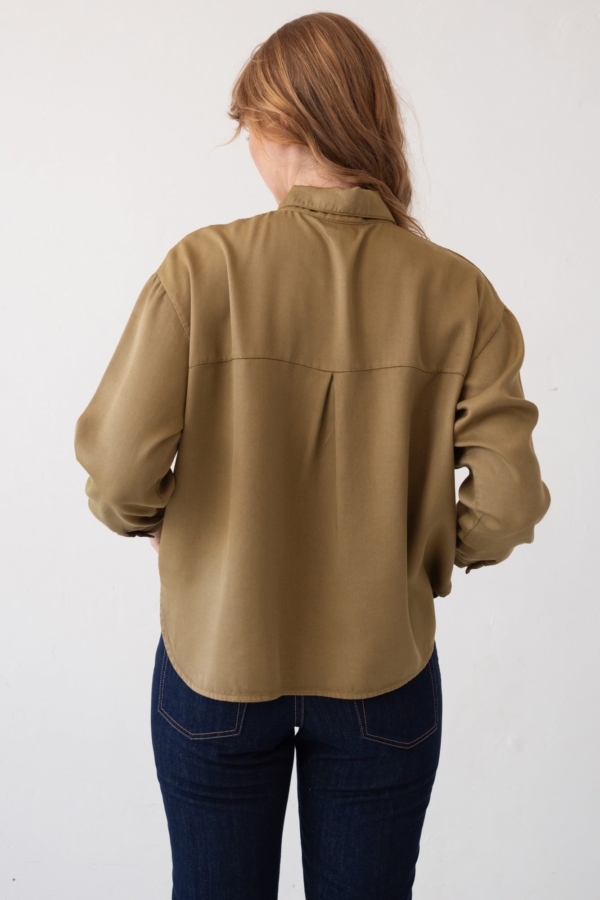 Camisa oversized Tait mostaza 100% Tencel