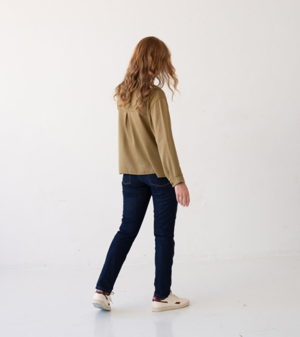 Camisa oversized Tait mostaza 100% Tencel