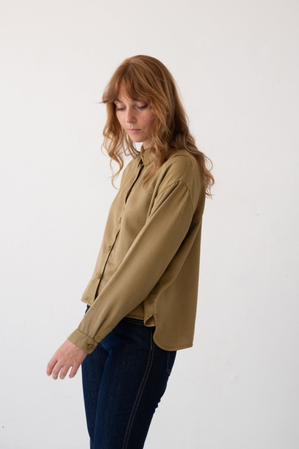 Camisa oversized Tait mostaza 100% Tencel