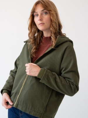 Chaqueta Turina en verde oliva algodón orgánico