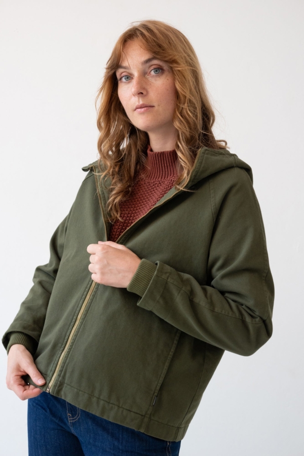Chaqueta Turina en verde oliva algodón orgánico