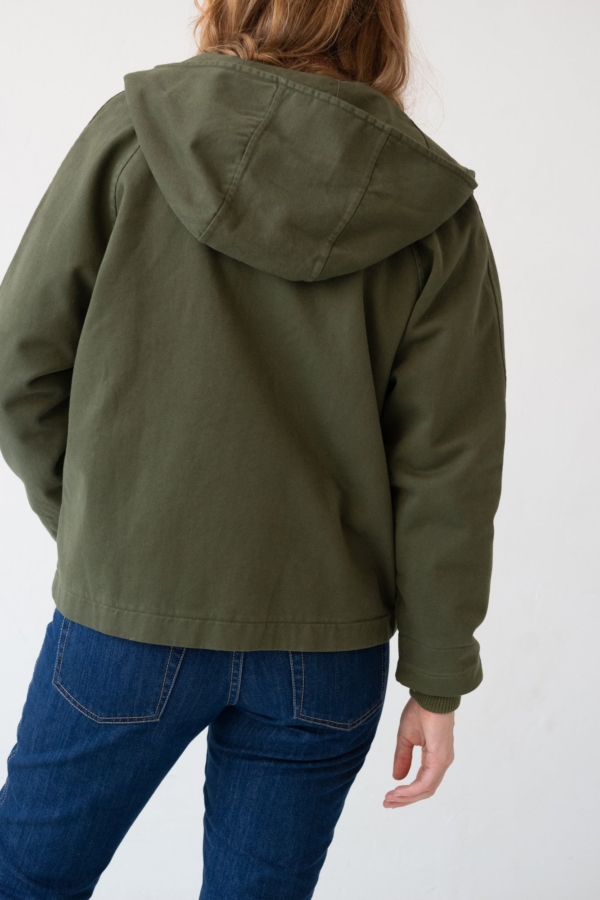 Chaqueta Turina en verde oliva algodón orgánico
