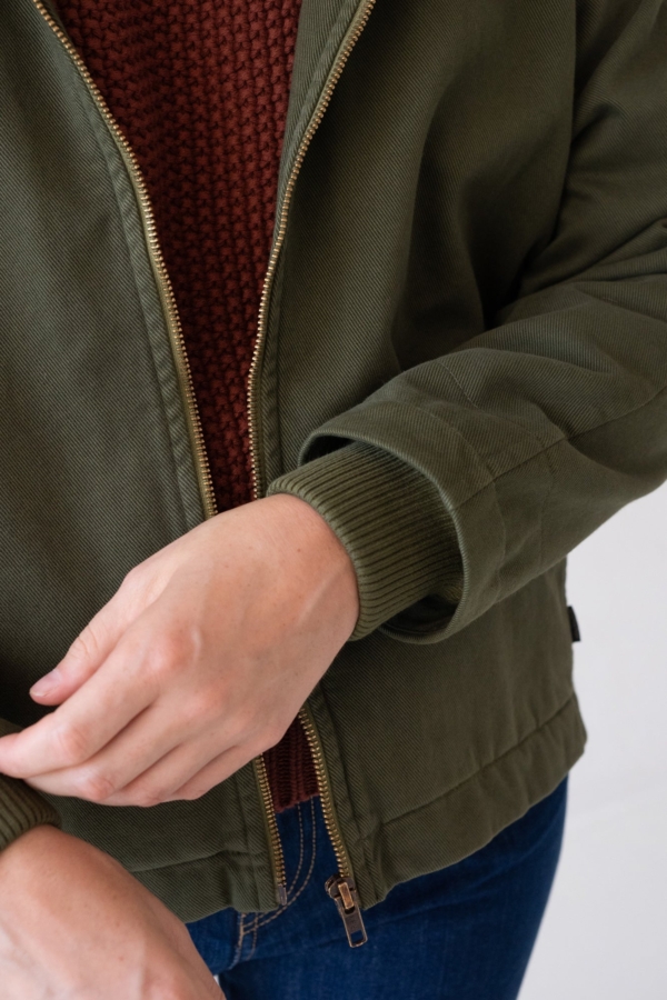 Chaqueta Turina en verde oliva algodón orgánico