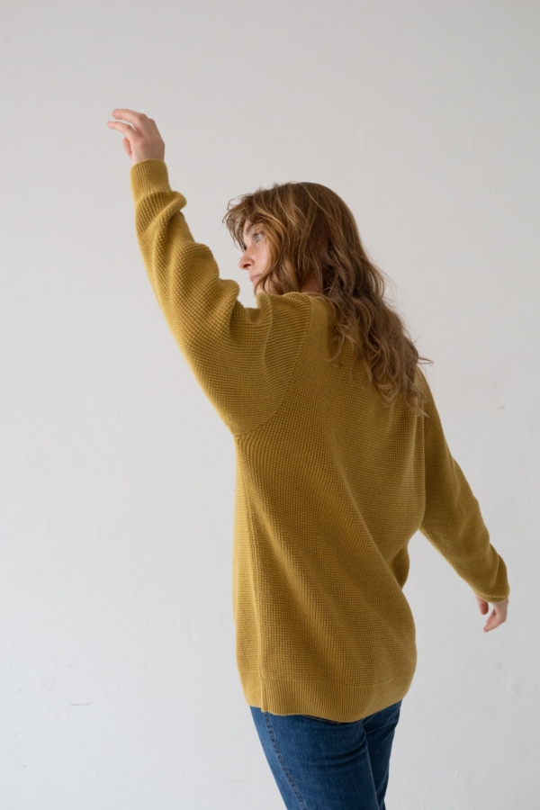 Jersey unisex Tam mostaza en algodón orgánico
