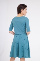 Vestido Carol manga ranglán azúl ópalo.