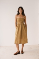 Vestido nido de abeja mostaza