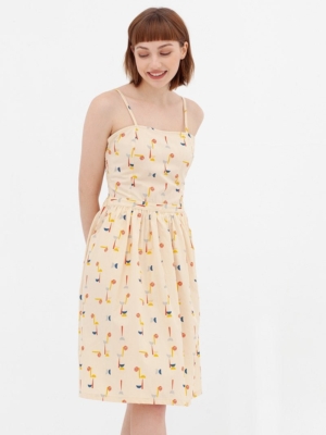 Vestido tirantes abstract print Ada