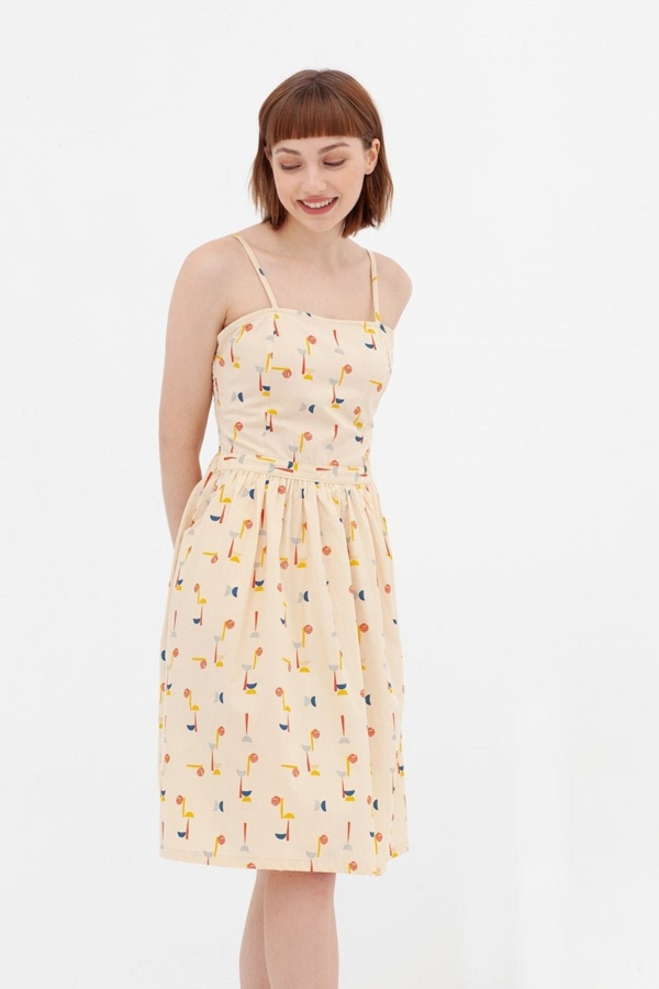 Vestido tirantes abstract print Ada
