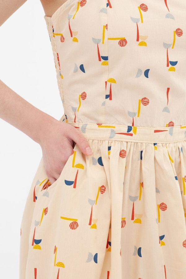 Vestido tirantes abstract print Ada
