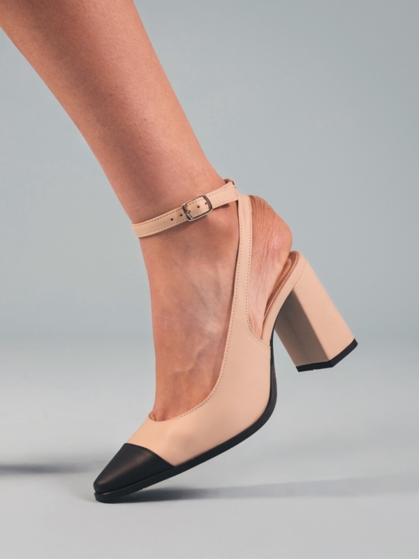 Sandalias Veganas de Tacón para Mujer Adel Beige