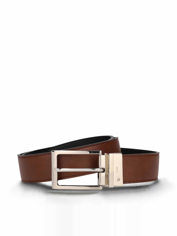 Cinturón Vegano Reversible para Hombre Mila Marrón/Negro