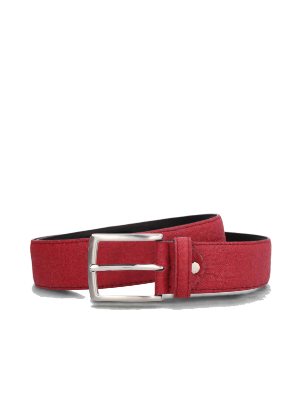 Cinturón Vegano de Piñatex® para Hombre Seva Rojo
