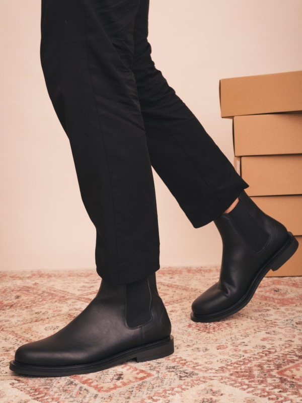 Botines Chelsea Veganos para Hombre Denis Negro