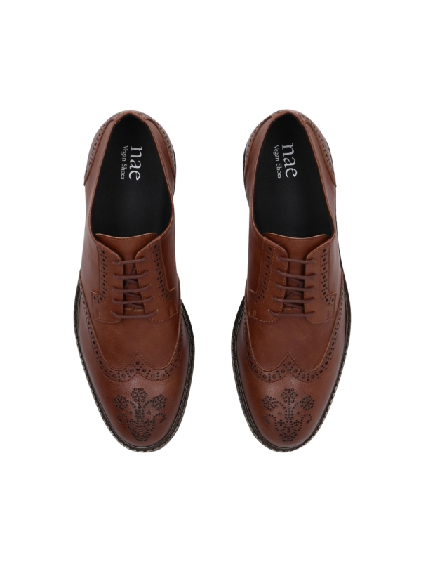 Zapatos Derby Brogue Veganos para Hombre Gael Marrón