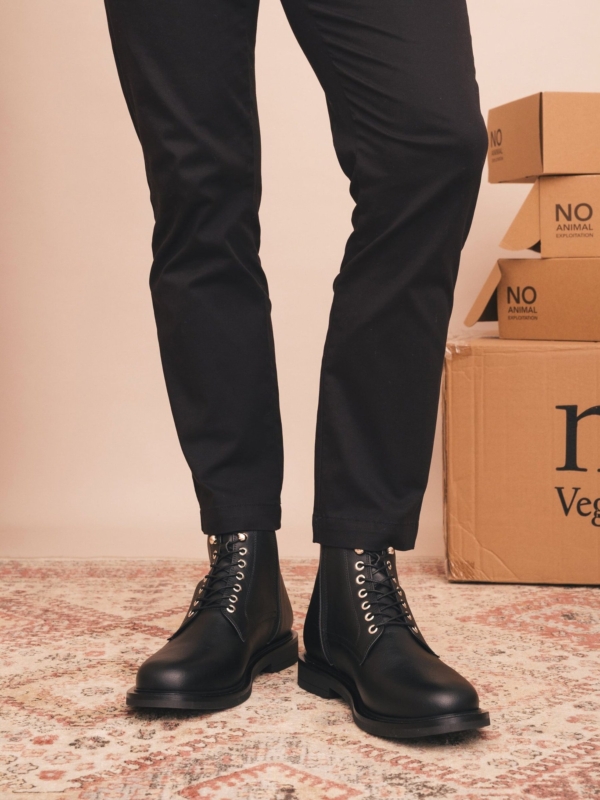 Botines Veganos con Cordones para Hombre Jules Negro