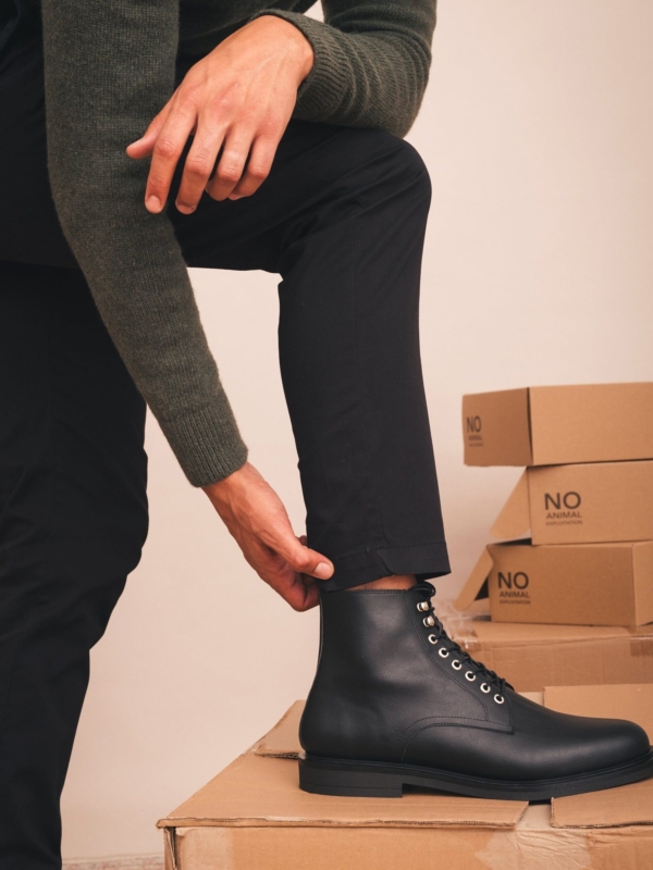 Botines Veganos con Cordones para Hombre Jules Negro