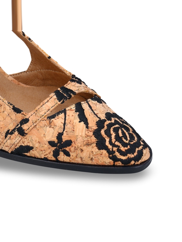 Sandalias Veganas de Tacón de Corcho para Mujer Lilou Marrón