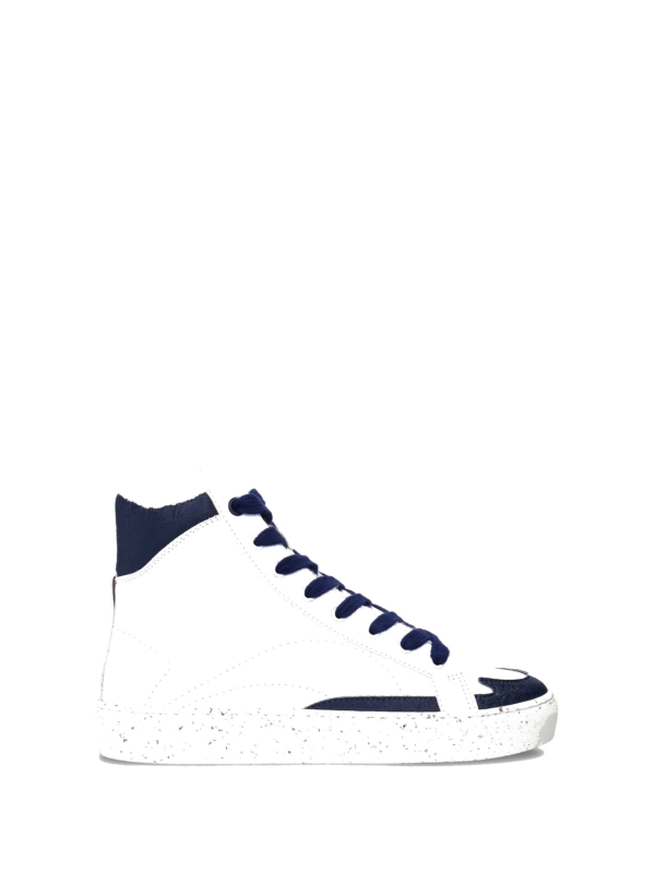 Zapatillas Veganas de Caña Alta de Piñatex® y AppleSkin® London Azul