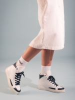 Zapatillas Veganas de Caña Alta de Piñatex® y AppleSkin® London Azul