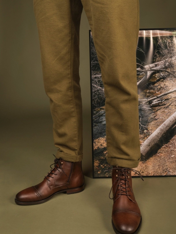 Botines Veganos con Cordones para Hombre Lore Marrón