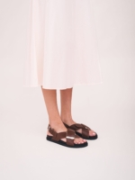 Sandalias Veganas Planas para Mujer Luna Marrón
