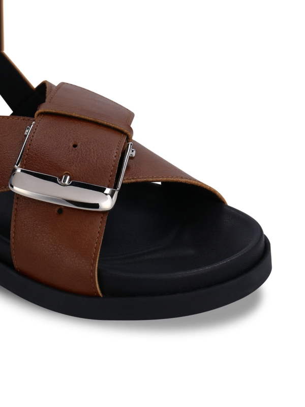Sandalias Veganas Planas para Mujer Luna Marrón