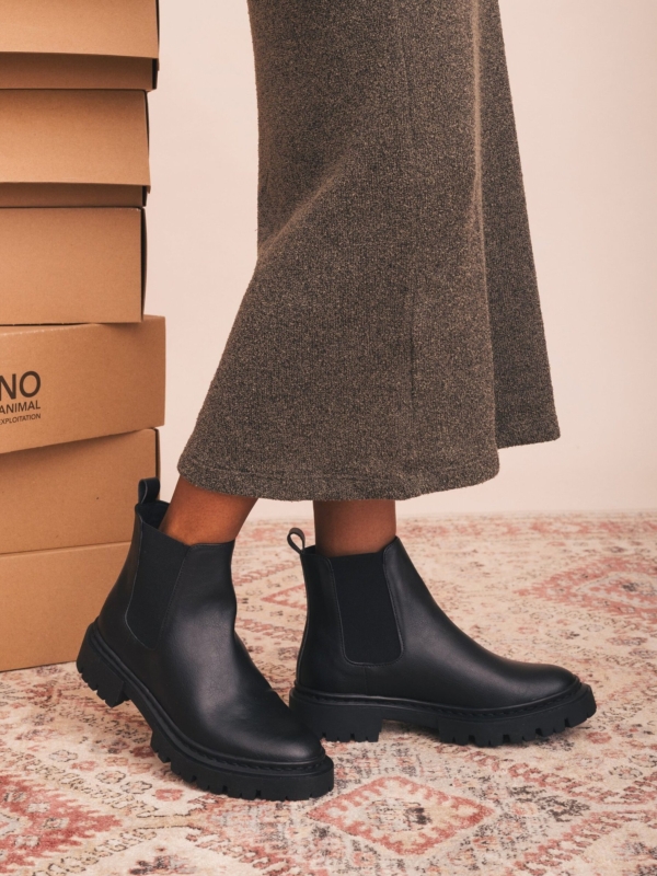 Botines Chelsea Veganos para Mujer Molly Negro