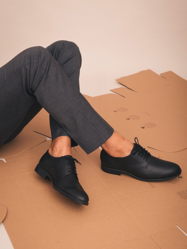 Zapatos Derby Veganos para Hombre Quinn Negro