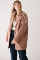 Abrigo oversized 100% lana virgen rosa