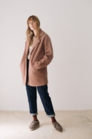 Abrigo oversized 100% lana virgen rosa