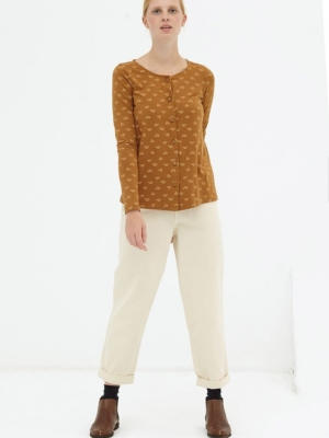Blusa botones marrón Daniela reversible