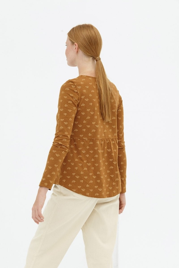 Blusa botones marrón Daniela reversible