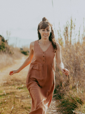 Vestido largo muselina Brooke Nude