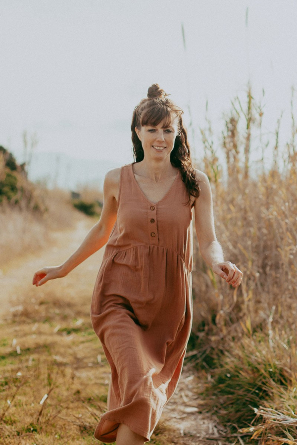 Vestido largo muselina Brooke Nude