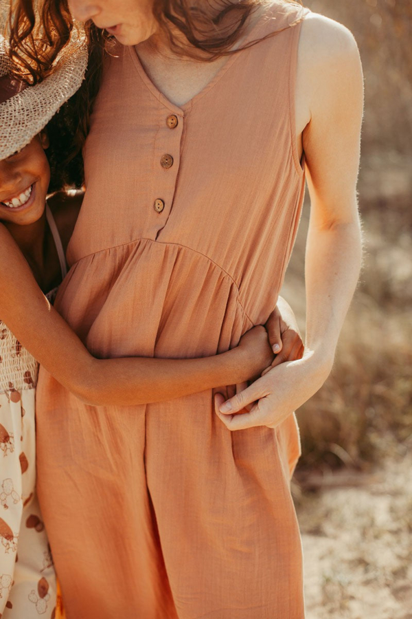 Vestido largo muselina Brooke Nude