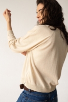 Cárdigan botones de lana cachemir beige