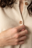 Cárdigan botones de lana cachemir beige