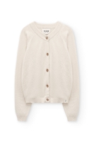 Cárdigan botones de lana cachemir beige