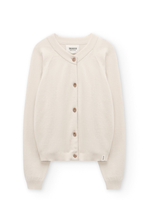 Cárdigan botones de lana cachemir beige