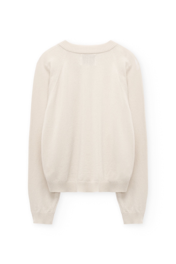 Cárdigan botones de lana cachemir beige