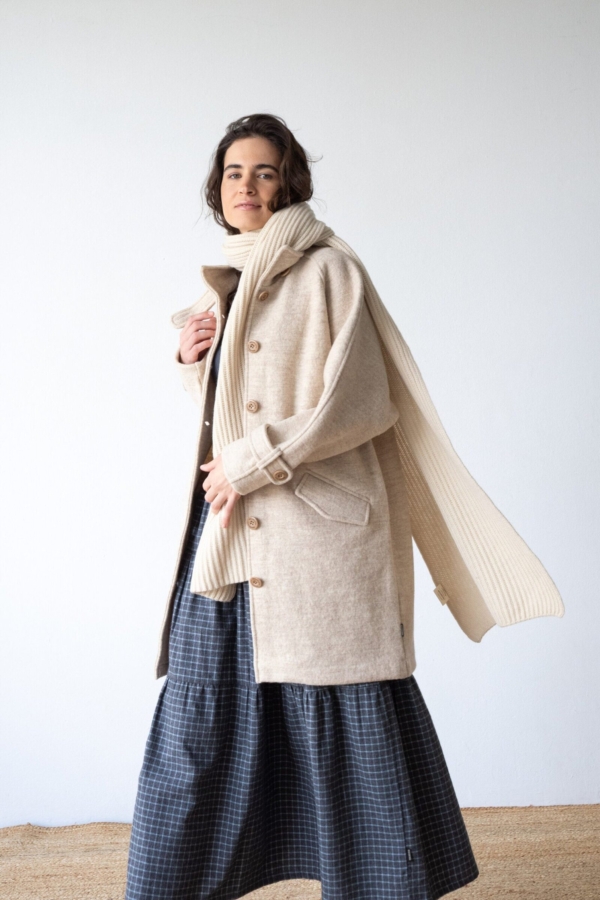 Bufanda canalé de cachemir y lana mernino beige