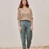 Pantalón sostenible Faren Azul Aguamarina de Lino y Algodón Orgánico