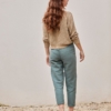 Pantalón sostenible Faren Azul Aguamarina de Lino y Algodón Orgánico